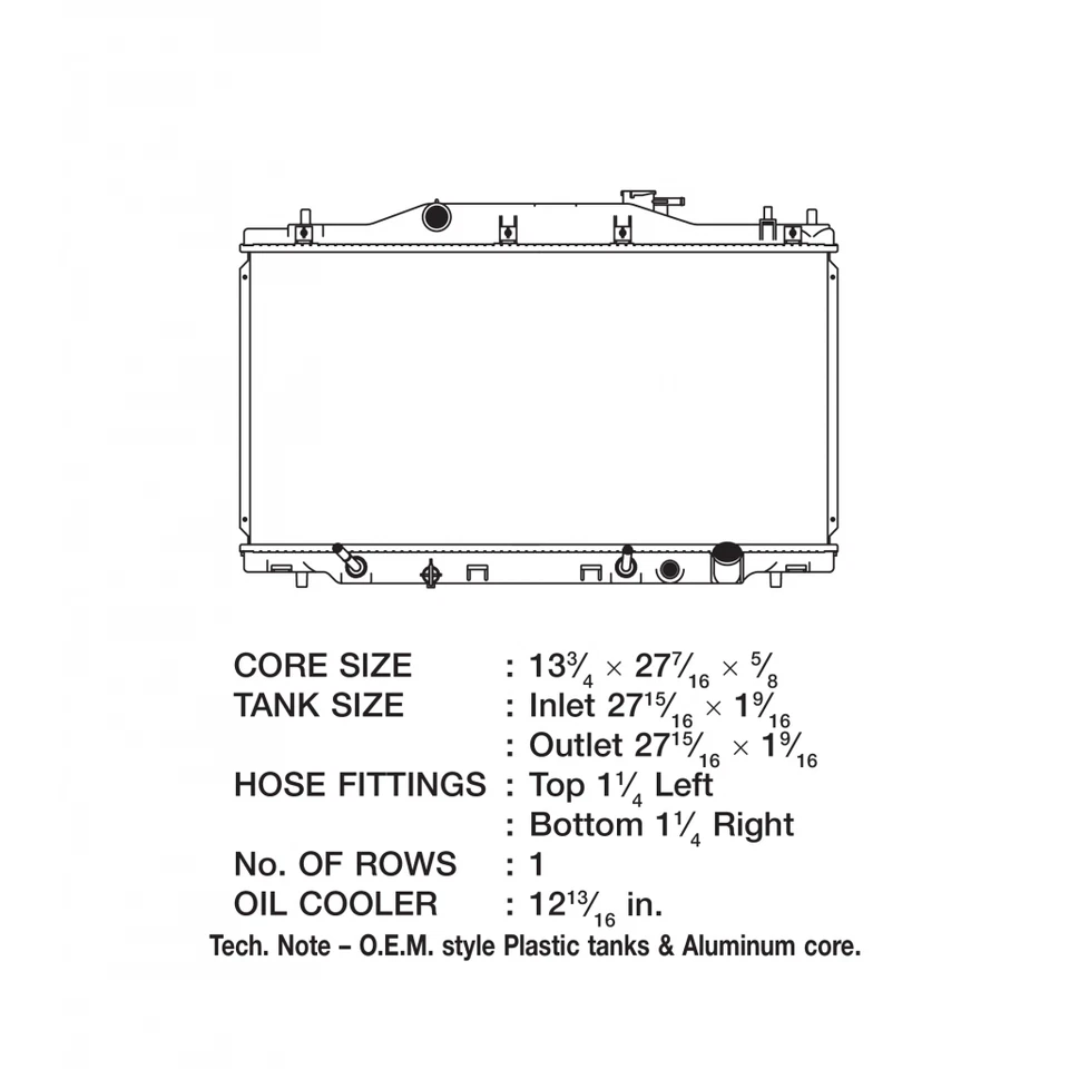 CSF para Acura RSX 2002 2003 2004 2005 2006 radiador plástico 2,0 L Foto 2 de 4