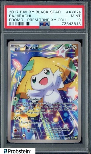 2017 Pokemon XY BLACK STAR #XY67a FA/Jirachi PROMO Premium Trainer XY Coll PSA 9
