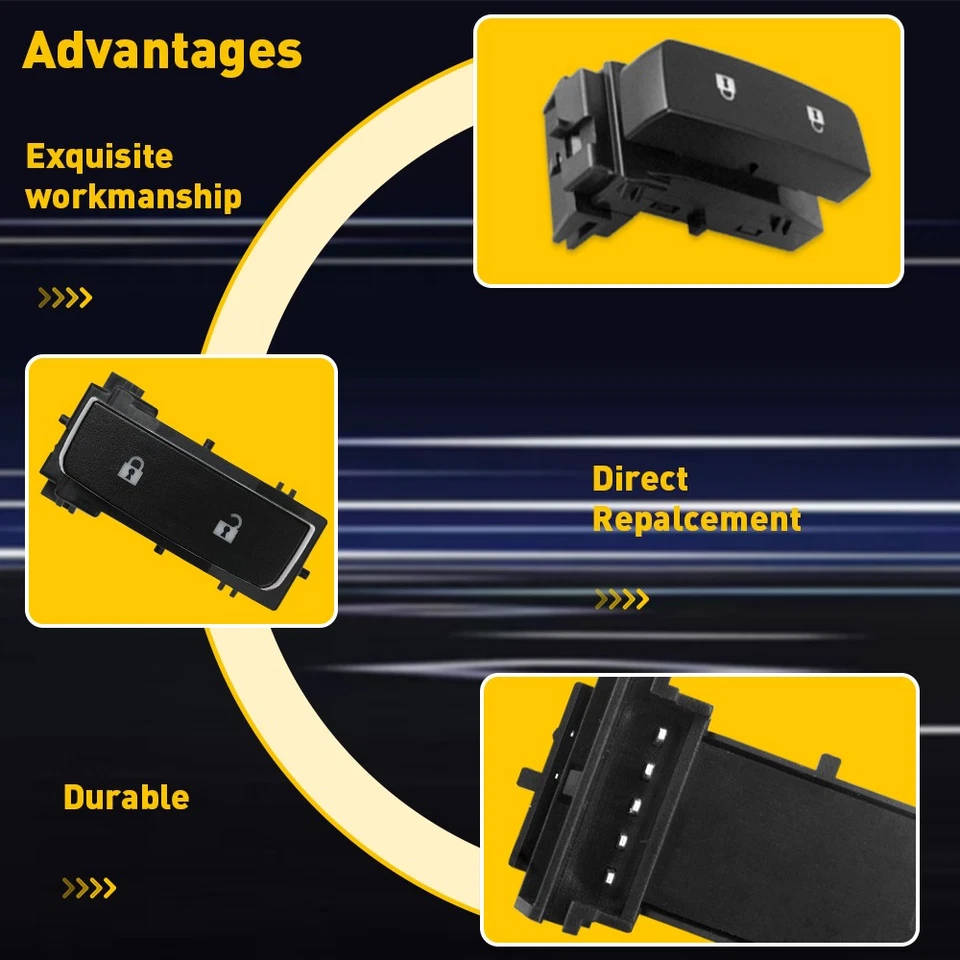 Interruptor eléctrico apto para Chevrolet Silverado 2500 HD 3500 cerradura de puerta eléctrica lado izquierdo Foto 3 de 4