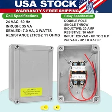 for K-Rain 1522 Pump Start Relay Irrigation Pump 3HP 110V/220V 24V Coil Housing