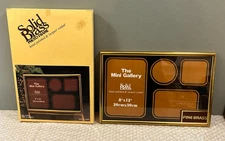 Vintage Solid Brass Picture Frame Black Velvet Back Mini Gallery 8x12 w/box