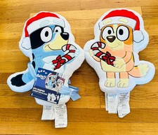 Christmas Bluey and Bingo Shaped Characters Pillows New
