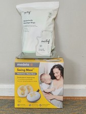Medela Swing Maxi double electric Hands Free breast pump 100 Motif Storage Bags