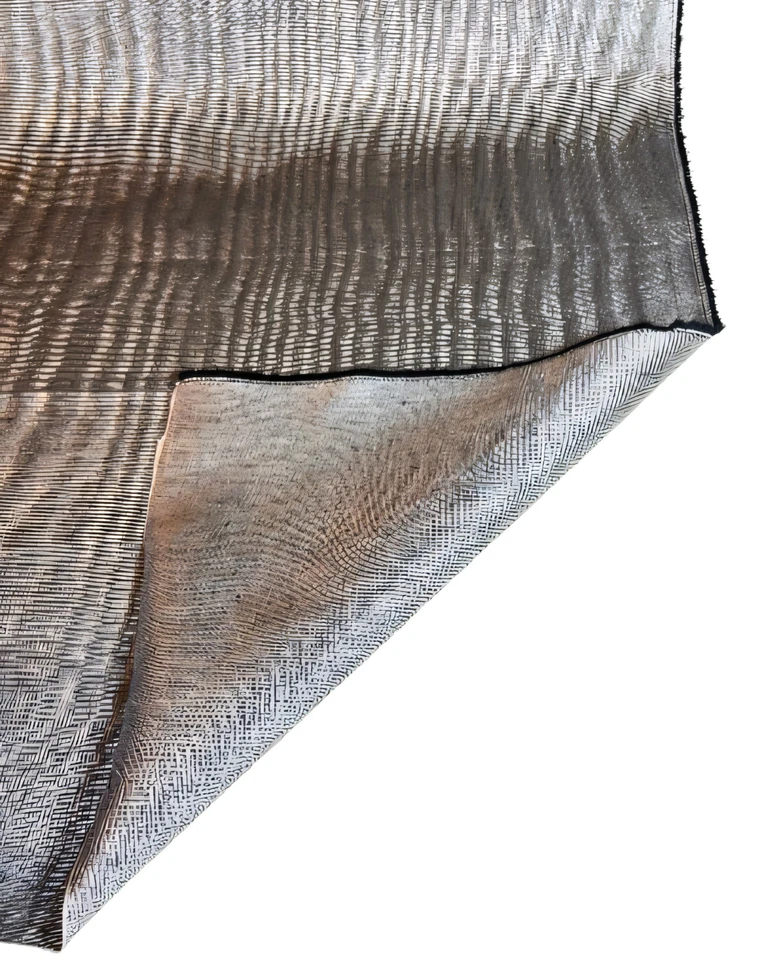 Silver Gray Silk Moire Watermark Patterned Fabric Fabric By 2 Meters. - Image 4 of 4