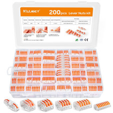 200PCS Lever Wire Nuts Connectors Kit with 2/3/4/5/8 Conductor Combination, Elec