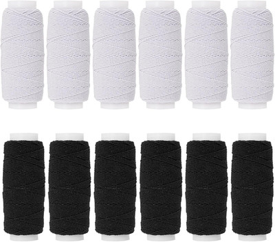 0.75Mm Shirring Elastic Craft Cord, 20M Each Spool, Elastic Sewing Thread for Se