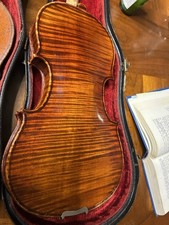 3/4 violin heavily flamed single piece back. Beautiful varnish/unknown artist 