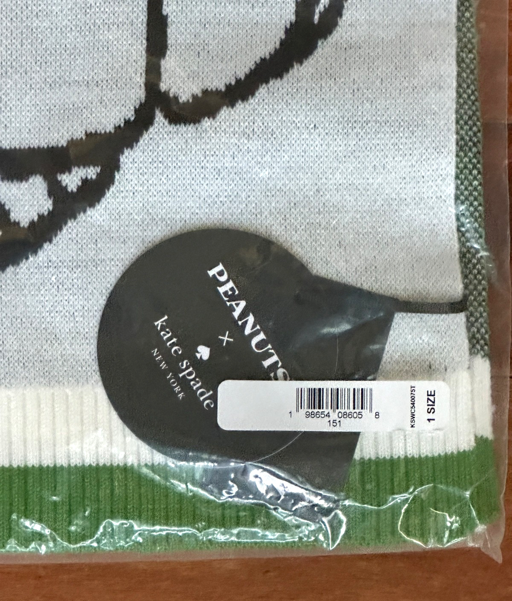 KATE SPADE PEANUTS SNOOPY SCARF MUFFLER:NWT | eBay