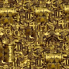SteamPunk Mechanical Contrivance Brass-20" x 38" Hydrographic Film Hydro Dipping