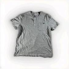 Chubbies Short Sleeve Gray Henley Pocket Tee Tshirt Size Medium 