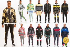 Men's Printed Track Pants Set Track Jacket Matching Set