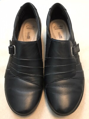 Clarks Collection Size 10 M Everlay Luna Women Black Leather