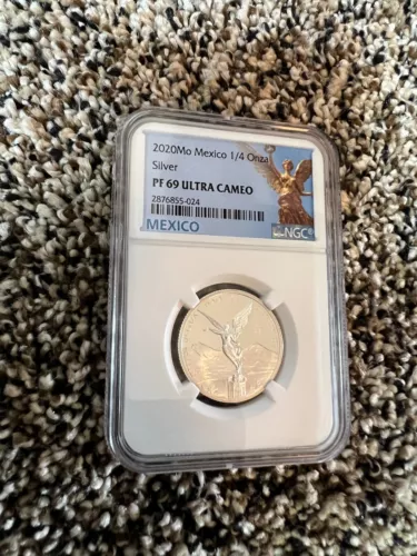 2020 Mexico 1/4 Ounce Onza Silver Proof Libertad Coin Low Mintage NGC PF 69 UC