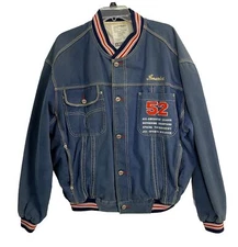 VTG Men's Bomber Jacket Perry Ellis America Denim Jacket M / L Embroidered 80s