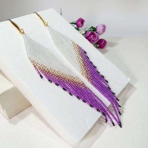 Native American Seed Bead Earrings, Native Beaded Earrings