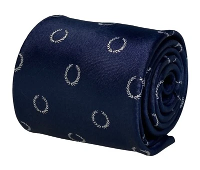 Frederick Thomas Designer Herren Krawatte Marineblau Griechische Laurel Kranz