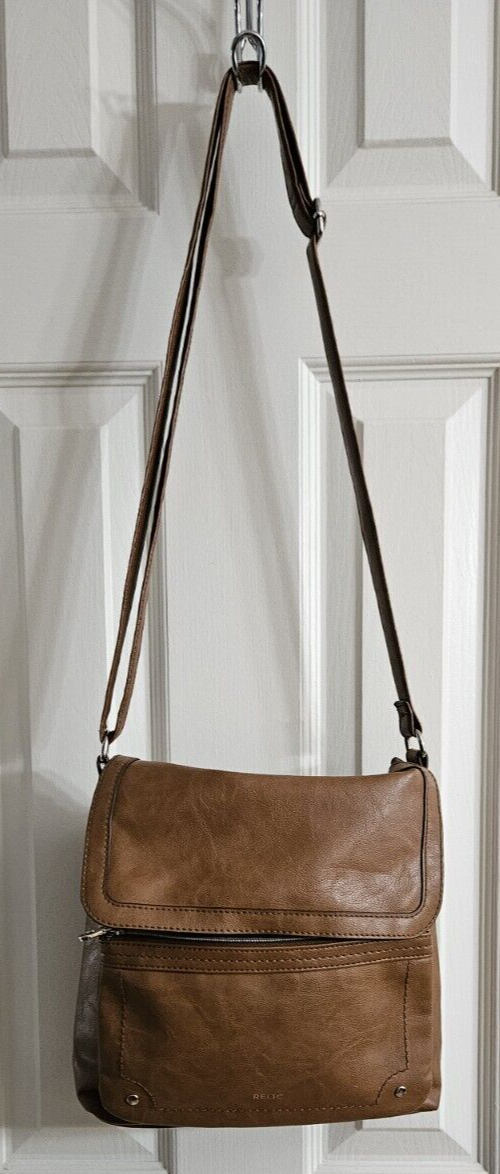 Relic You Are My Sunshine Shoulder Bag Crossbody Purse Brown Vegan Leather