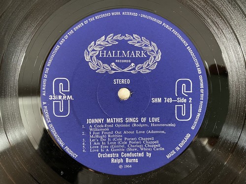 Johnny Mathis: Sings Of Love Vinyl Record LP (1964) - Imagen 5 de 8
