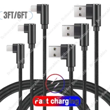 90 Degree Right Angle Fast Charging Cable For iPhone 14 13 12 11 XR 7 8 Charger