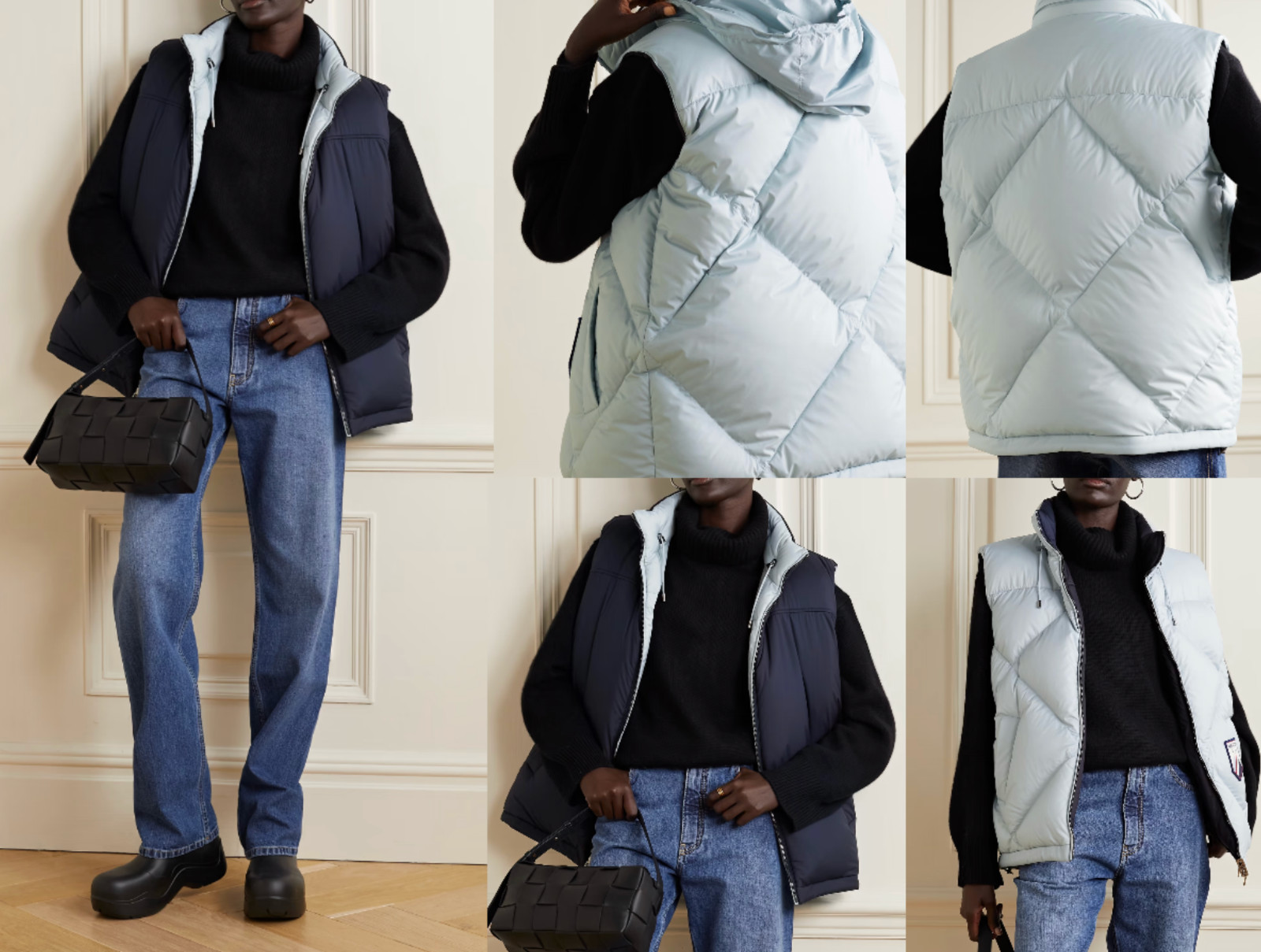 Loro Piana Reversible Quilted Shell Down Gilet Vest Jacket Coat S