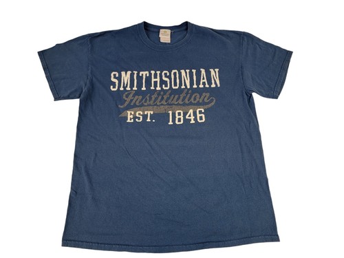Vintage 90's Smithsonian Institution Est. 1846 Blue T Shirt Size L Single Stitch