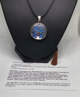 LUNA MAS ARBOL DE LA VIDA COLLAR PARA PROTECCION DINERO BUENA SUERTE EXITO 1PC