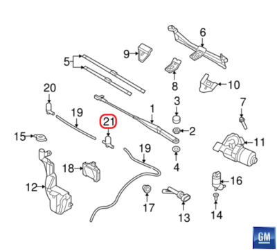 Original GM/OPEL 13118143 Washer Nozzle, Windshield Cleaning Astra