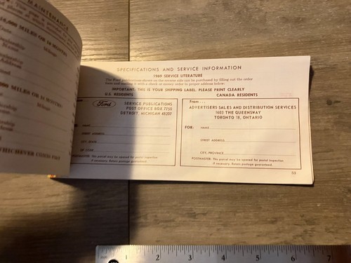 Vintage 1969 Ford Torino, Fairlane, Ranchero Owners Manual - Bild 5 von 6