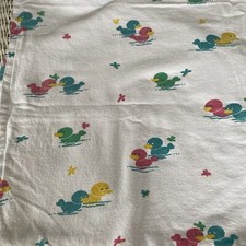 Vintage Hospital Baby Receiving Swaddling Blanket Ducks thick Cotton Flannel
