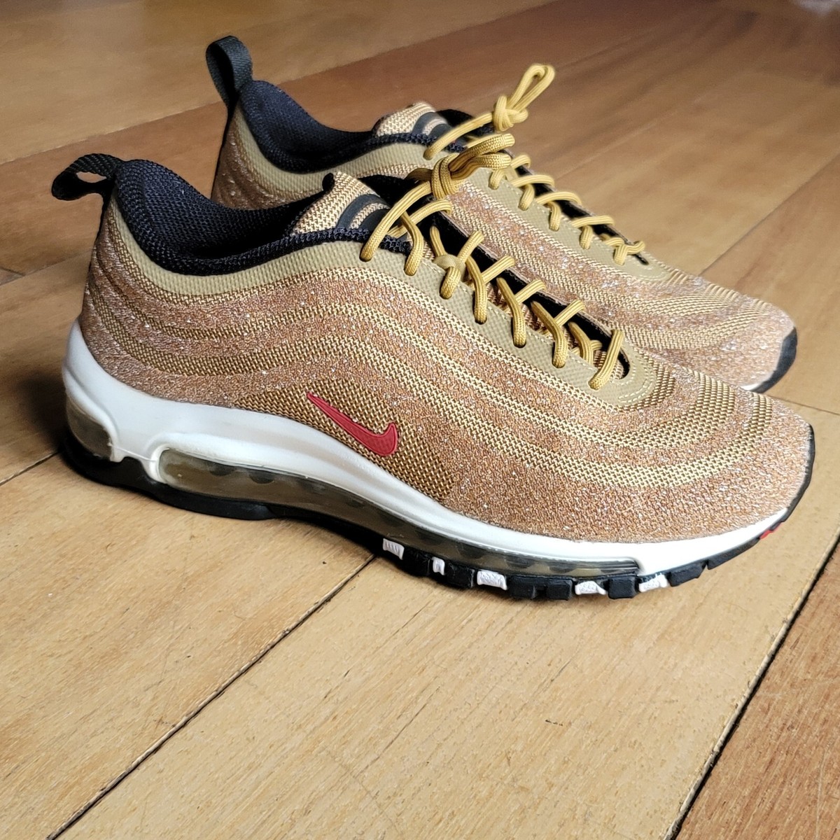 スニーカー Swarovski X Air Max 97 LX 'LLIC GOLD' AW 18 2018 [WMNS] Women's Nike Air Max 97 LX Swarovski Gold 2018 SIZE 6.5