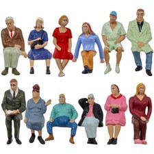 12pcs Model Trains G scale 1:25 Sitting Figure Seated People 12 Different Poses