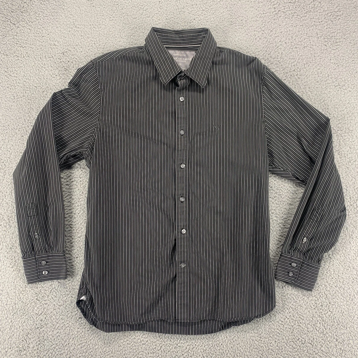 American eagle black and white striped shirt discount