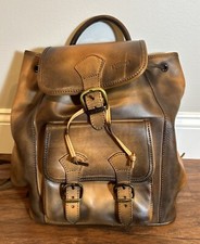 I Medici Firenze Genuine Leather Backpack Bag Made Italy Brown Distressed