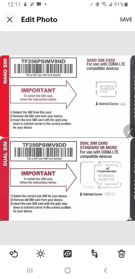 Straight Talk Sim Card Verizon Activation Kit Bring Your Own Phone 4G LTE - Image 3 of 4