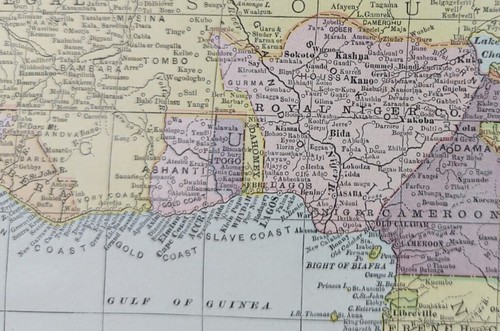 Vintage 1900 AFRICA Map 14"x22" ~ Old Antique Original EGYPT KENYA MOROCCO - Picture 16 of 21