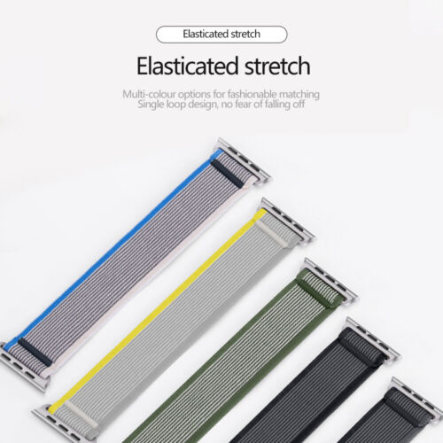 Elastic Solo Loop Band Nylon Strap For Apple Watch Ultra 49mm 10 9 8 7 6 38-46mm - Picture 8 of 25