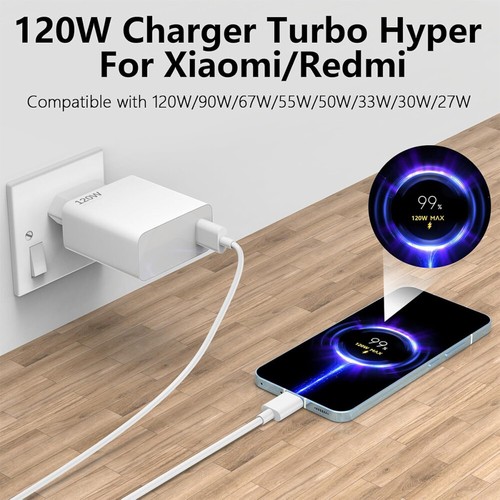 Für Xiaomi 120W Schnell Ladegerät Netzteil 6A USB-C Kabel Redmi Note10/11/12Pro - Zdjęcie 9 z 17