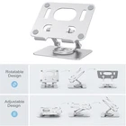 Tablet Stand Adjustable Swivel iPad Stand with 360 Rotating Base Desktop Holder