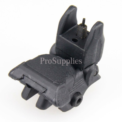BLACK Polymer Flip Up Folding Auto Deploy Front BUIS Back Up Sight