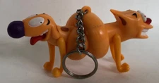 1999 Viacom NICKELODEON Basic Fun CatDog Cat Dog Keychain TOY movable parts RARE