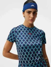 J LINDEBERG Ladies ADA T-SHIRT SHORT SLEEVE Small BLUE NEW NWT AWJT11281