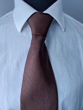 Chocolate Brown Men's Dupion Standard Ties  Handkerchief Set, Ideal for Wedding