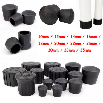 Dia 10mm-35mm Round Rubber Chair Table Feet Cap Furniture Tube Leg Tip  Cover Pad