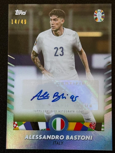 Topps 2024 EURO Jose Mourinho Platinum Auto Italy Alessandro Bastoni /49
