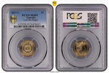 2017 $2 Two Dollar Coin - PCGS MS69 - Unc Lest We Forget C Mintmark Slab