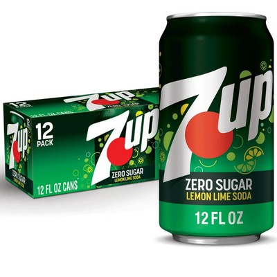 7UP Caffeine Free Zero Sugar Lemon Lime Soda Pop, 12 fl oz, 12 Pack Cans NEW