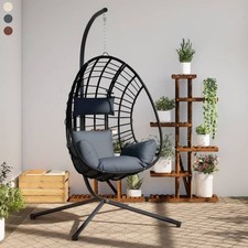 Hängesessel Ei-Design mit Ständer Hängeschaukel Hängestuhl Indoor & Outdoor Neu