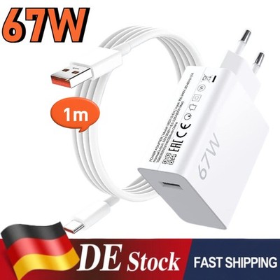  Für Xiaomi 67W Schnell Ladegerät Netzteil 6A USB-C Kabel Redmi Note10/11/12Pro