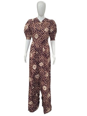 Ulla Johnson Damen Abstrakt Bedruckt Weites Bein Baumwolle Overall Kleid GRÖSSE