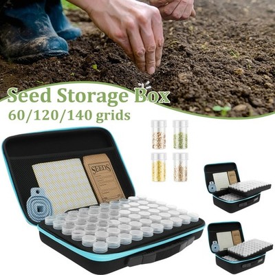 Saatgut Organizer Aufbewahrungsbox Koffer 60-140 Fächer Gartenwerkzeug Behälter Trichter 